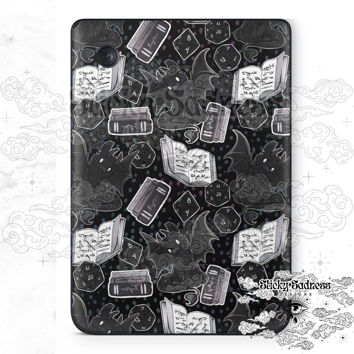 Iridescent Dragon Fantasy eReader Tablet Insert for Kindle Kobo iPad Boox Fire, eReader Insert, eReader Design, Bookish Gift for Booklover