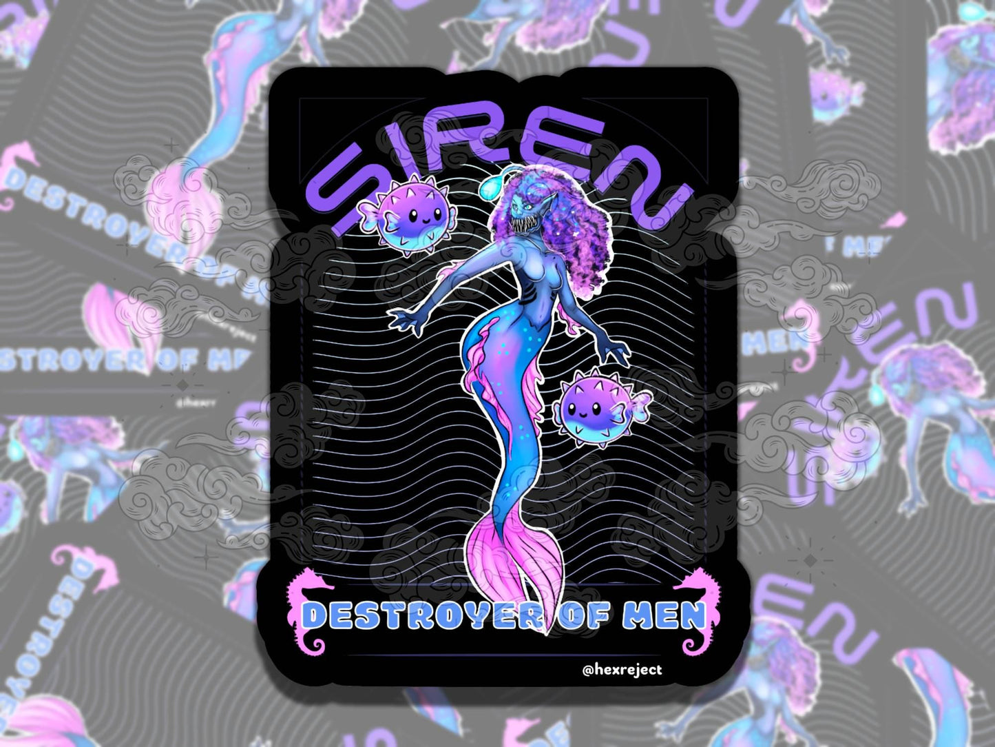 Siren Destroyer of Men Bookish Fantasy Waterproof Vinyl Sticker, Gift for Girl Friend, Funny Sticker for Kindle Laptop Water Bottle Journal