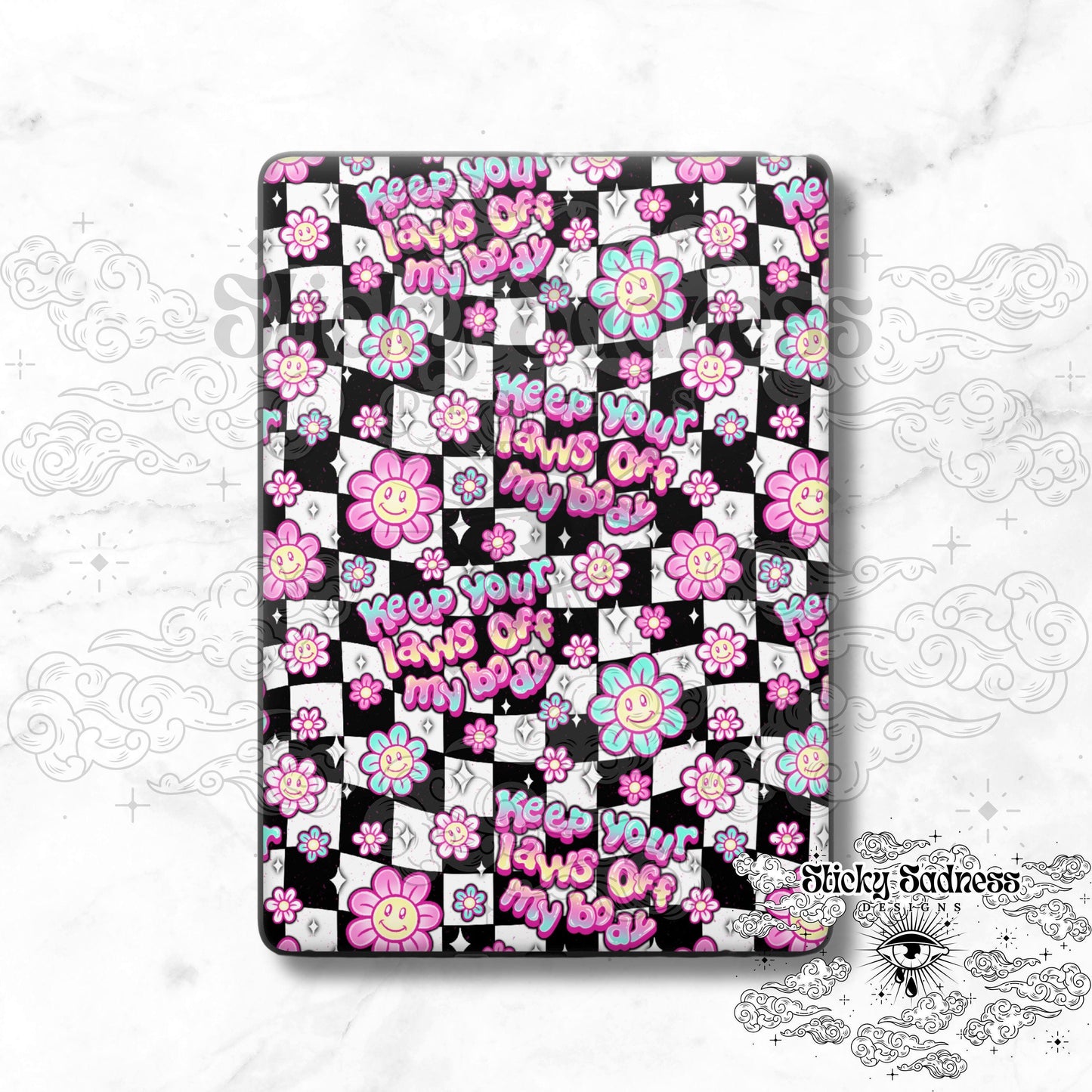Pro Women Checker Women's Rights eReader Tablet Insert for Kindle Kobo iPad Boox Fire, eReader Insert, eReader Sticker Design, Bookish Gif