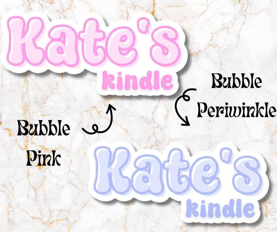 Custom Bubble Kindle Name Sticker, Reading Vinyl Sticker, BookTok Waterproof eReader, Kindle, Cute Funny Gift for Bookworm, Bookish Gift