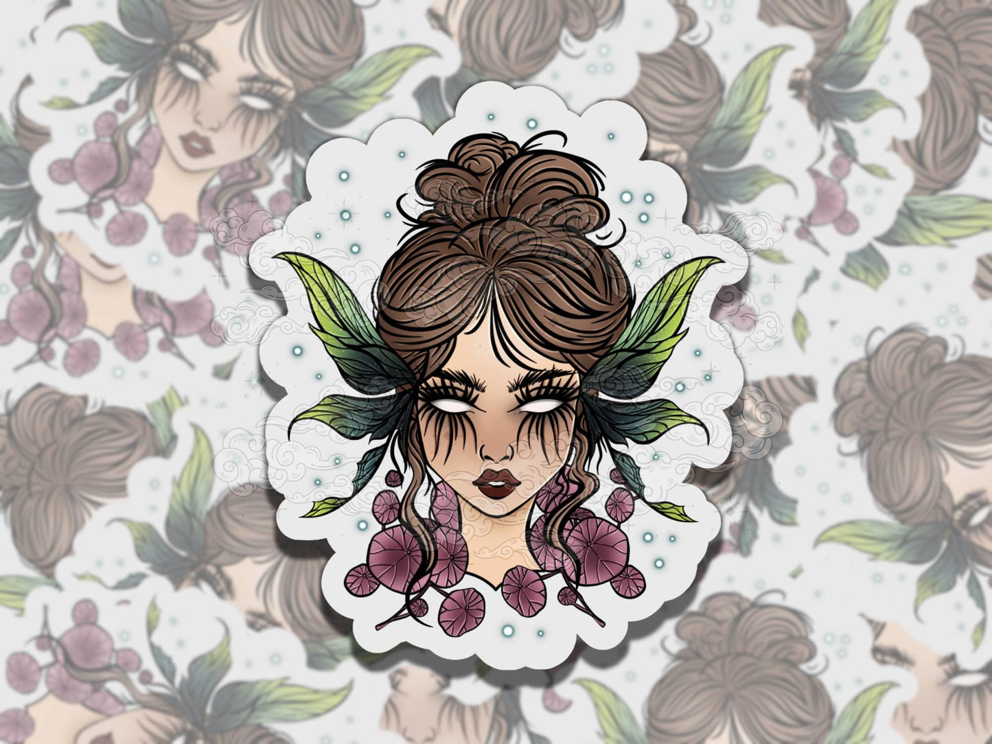 Dark Faerie Whimsigoth Magic Waterproof Vinyl Sticker, Girly Gift for Friend, Funny Sticker for Kindle Laptop Water Bottle Journal