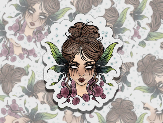 Dark Faerie Whimsigoth Magic Waterproof Vinyl Sticker, Girly Gift for Friend, Funny Sticker for Kindle Laptop Water Bottle Journal