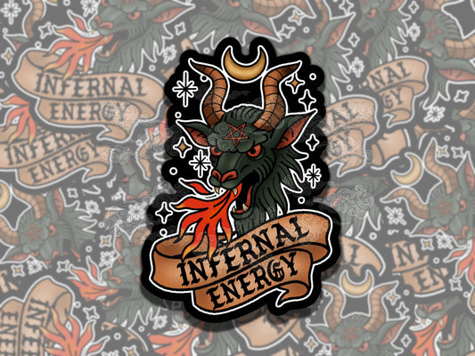 Infernal Energy Whimsigoth Waterproof Vinyl Sticker, Girly Gift for Friend, Funny Sticker for Kindle Laptop Water Bottle Journal