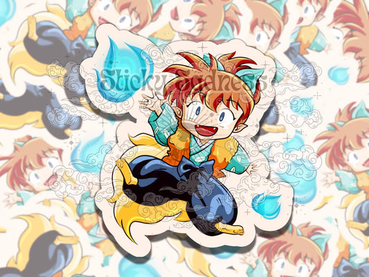 Anime Fox Boy Nostalgic Waterproof Vinyl Sticker, Gift for Friend, Funny Sticker for Kindle Laptop Water Bottle Journal, Fantasy