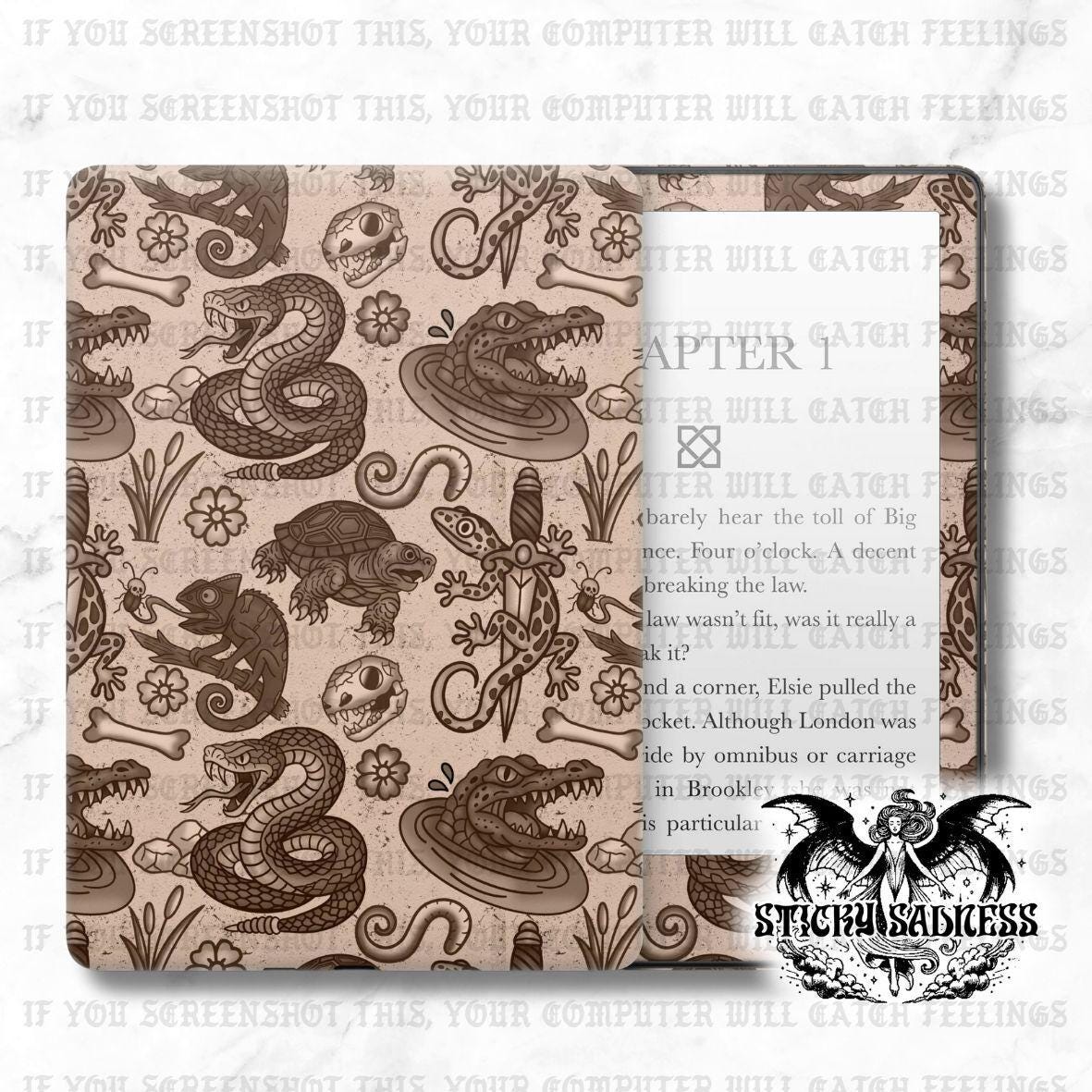 Sepia Reptile Tattoo eReader
