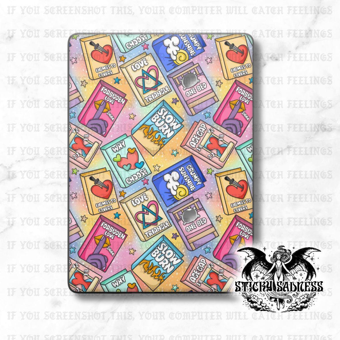 Pastel Bookish Tropes Cards Decal Insert Skin, Aesthetic Vinyl Wrap for Kindle Kobo iPad Boox Fire, Gift for Book Lover, BookTok Accessories