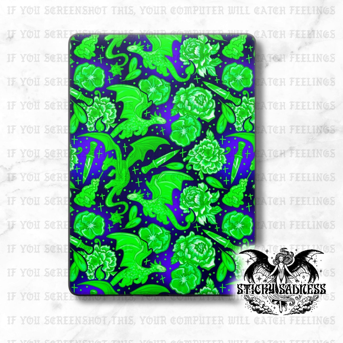 Uranium Glass Dragon Porcelain Alt