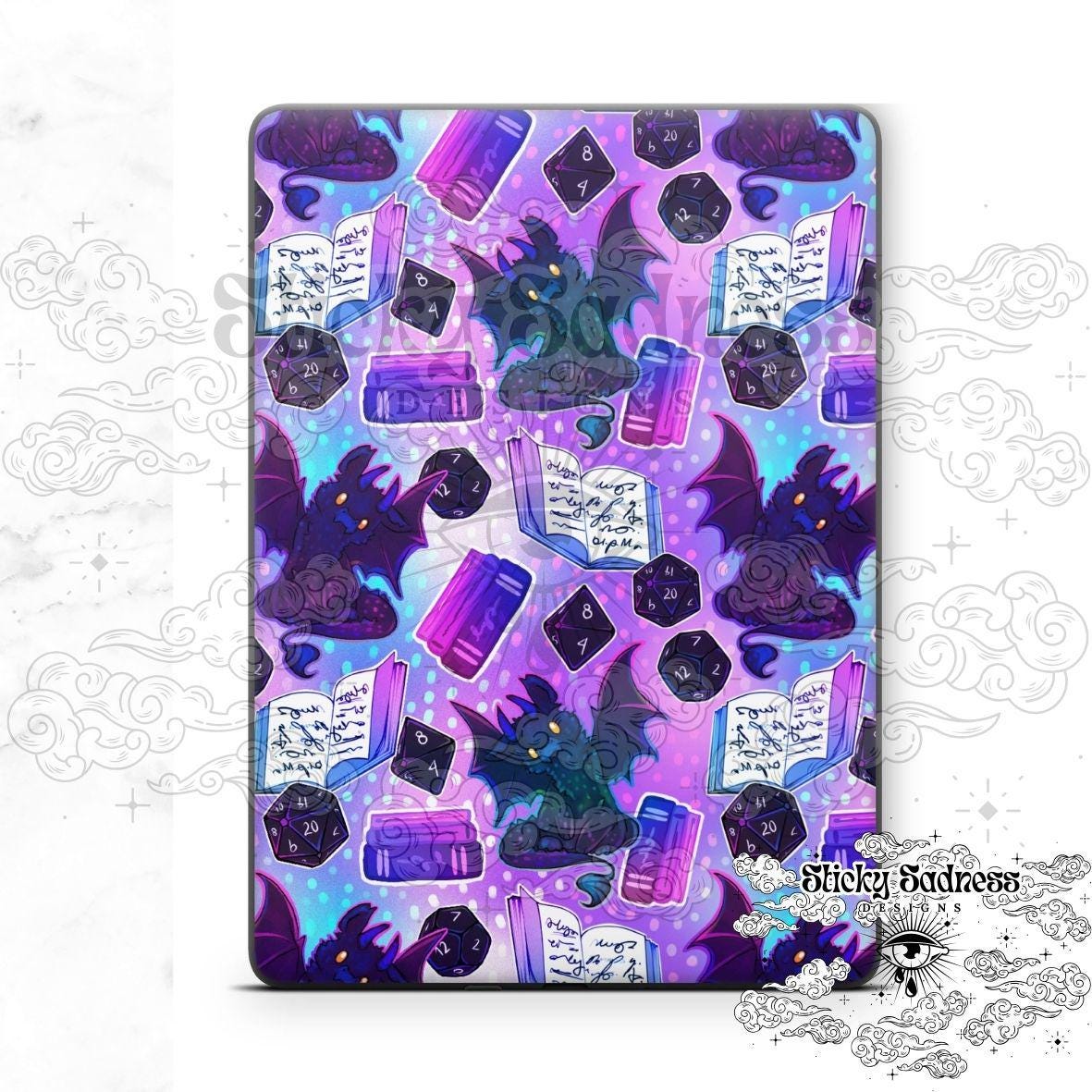 Iridescent Dragon Fantasy eReader Tablet Insert for Kindle Kobo iPad Boox Fire, eReader Insert, eReader Design, Bookish Gift for Booklover