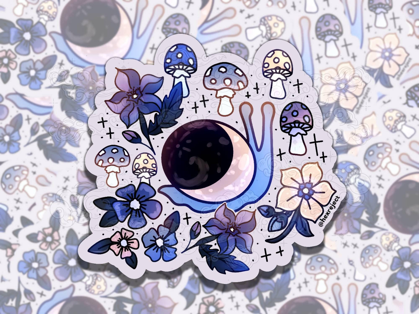 Celestial Snail Cute Aesthetic Waterproof Vinyl Sticker, Gift for Friend, Funny Sticker for Kindle Laptop Water Bottle Journal