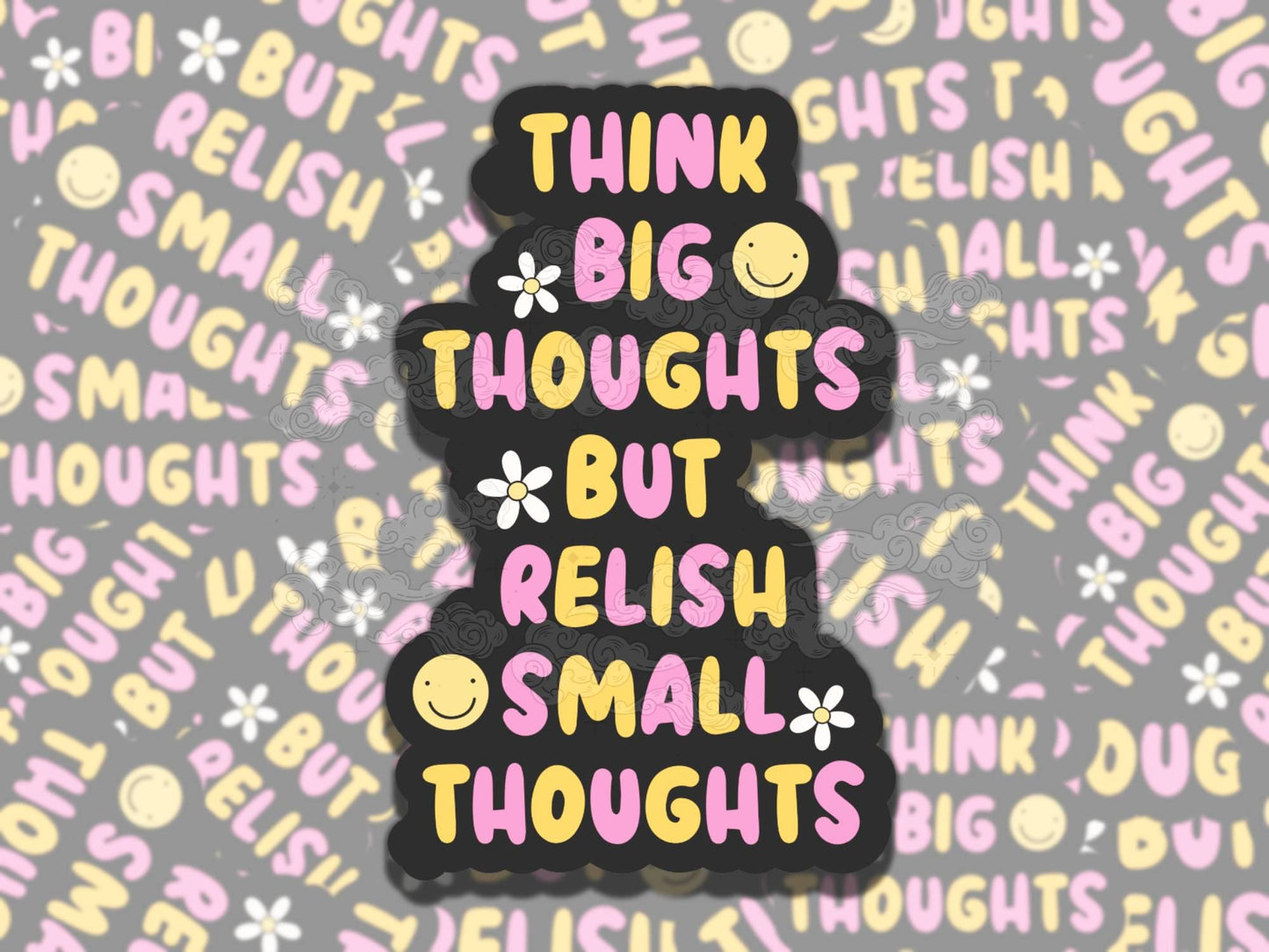 Big and Small Thoughts Mental Health Sticker, Affirmation Sticker, Gift for Friend,  Sticker for Kindle Laptop Water Bottle Journal