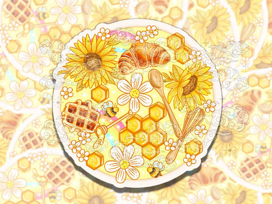 Honey Bakery Cute Cottagecore Waterproof Vinyl Sticker, Girly Gift for Friend, Funny Sticker for Kindle Laptop Water Bottle Journal