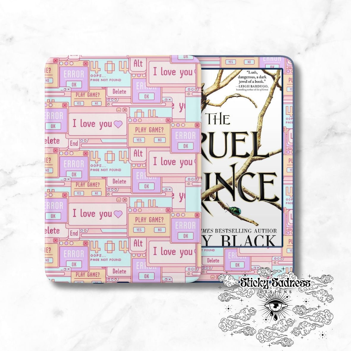 Pastel Pop-Up Decals Insert Skin, Cute Vinyl Wrap for Kindle Kobo iPad Boox Fire, Gift for Book Lover, BookTok Accessories