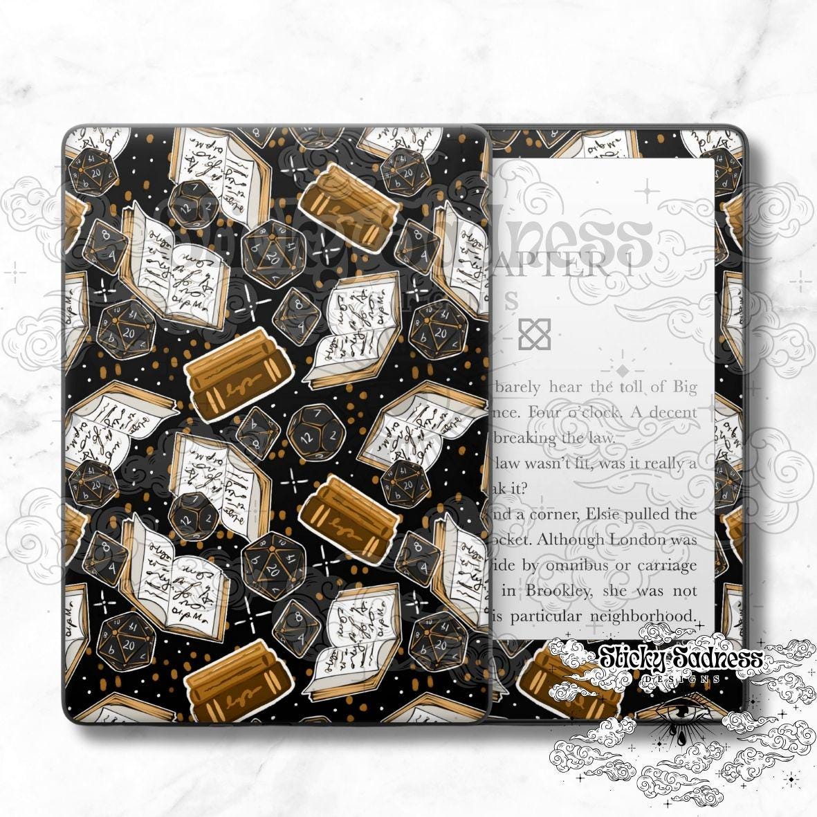 Gold Books and Dice Cute