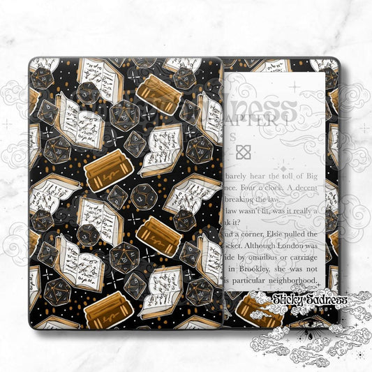 Gold Books and Dice Cute