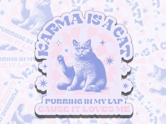 Cute funny waterproof vinyl sticker for cat lover, fun sticker gift for best friend, funny decal for laptop water bottle kindle