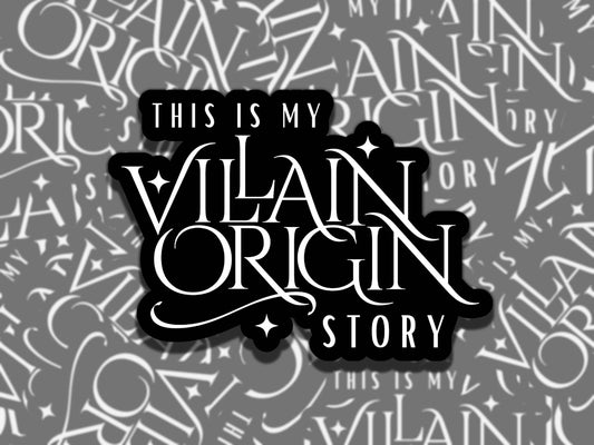 Villain Origin Story Sticker Multiple Colors, Reading Vinyl Sticker, Smutty Waterproof eReader, Kindle, Cute Funny Gift for Bookworm