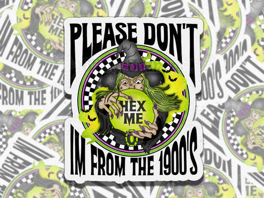 Don't Hex Me Witchy Spooky Waterproof Vinyl Sticker, Gift for Friend, Funny Sticker for Kindle Laptop Water Bottle Journal