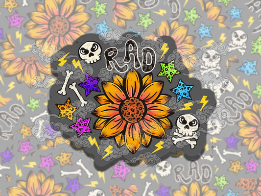 Rad Punk Flowers Cute Cottagecore Waterproof Vinyl Sticker, Gift for Friend, Funny Sticker for Kindle Laptop Water Bottle Journal