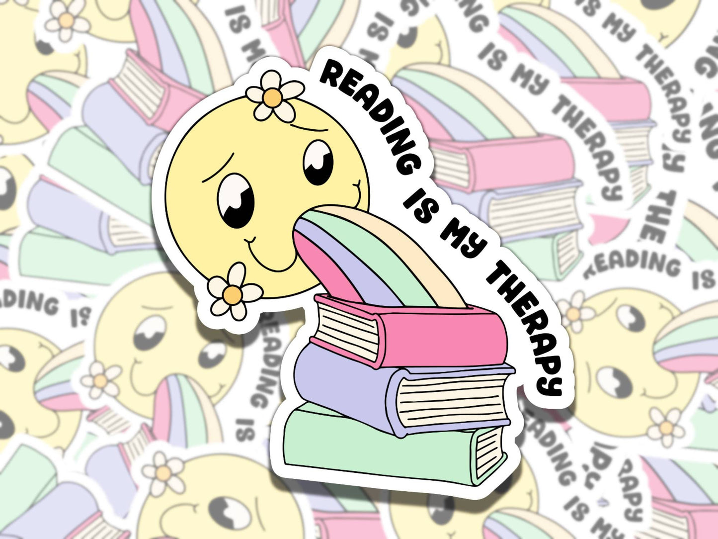 Reading is my Therapy Sticker, Reading Vinyl Sticker, Smutty Waterproof eReader, Kindle, Cute Funny Gift for Bookworm, Bookish Gift