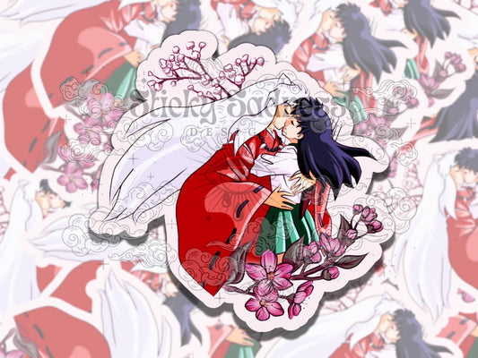 InuKag Love Anime Waterproof Vinyl Sticker, Gift for Friend, Funny Sticker for Kindle Laptop Water Bottle Journal, Fantasy Art