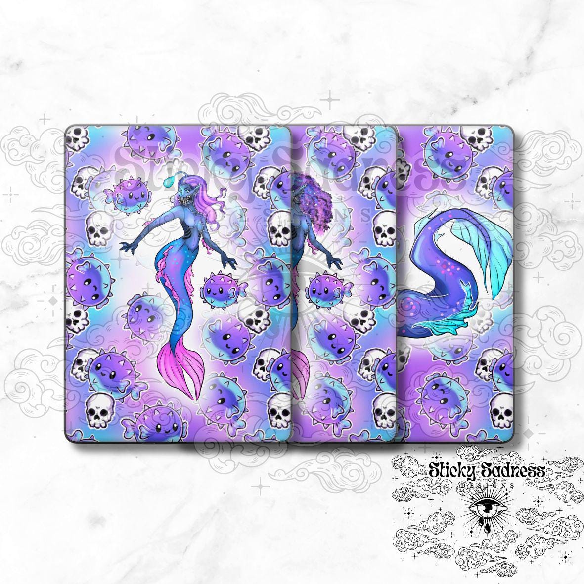 Lavender Siren Character eReader Tablet Insert for Kindle Kobo iPad Boox Fire, eReader Insert, eReader Design, Bookish Gift for Booklover