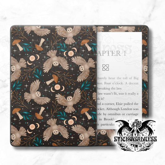 Charcoal Familiar Flight Cottagecore Decal Insert Skin, Vinyl Wrap for Kindle Kobo iPad Boox Fire, Gift for Book Lover, BookTok Accessories
