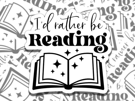 I'd Rather be Reading Sticker, Reading Vinyl Sticker, Smutty Waterproof eReader, Kindle, Cute Funny Gift for Bookworm, Bookish Gift
