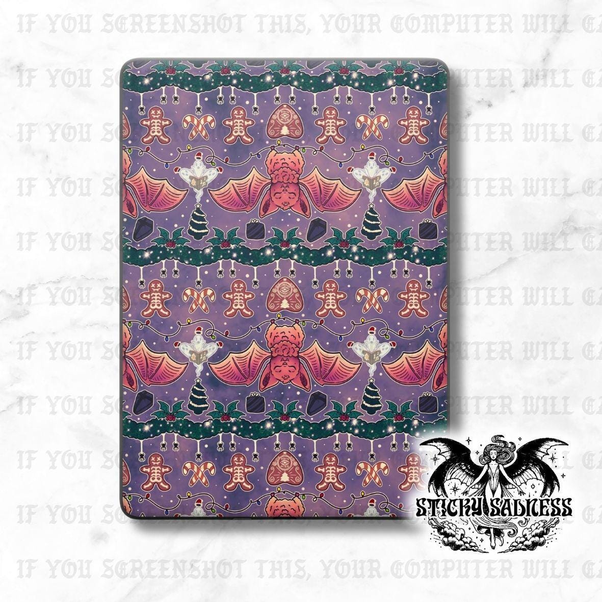 Purple Ugly Sweater Holiday Insert Decal Sticker Skin, Cute Vinyl Wrap for Kindle Kobo iPad Boox Fire, Book Lover Gift, BookTok Accessory