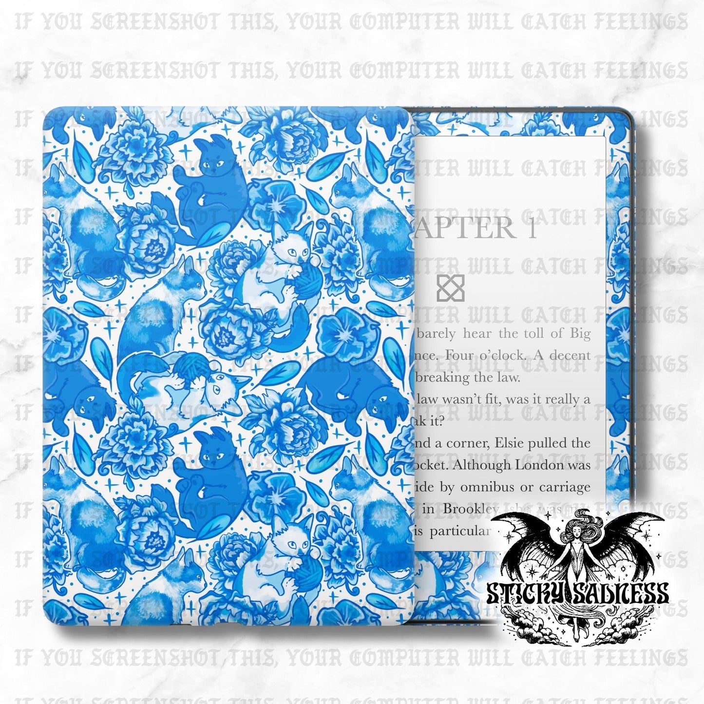 Light Blue Cats Porcelain Alt