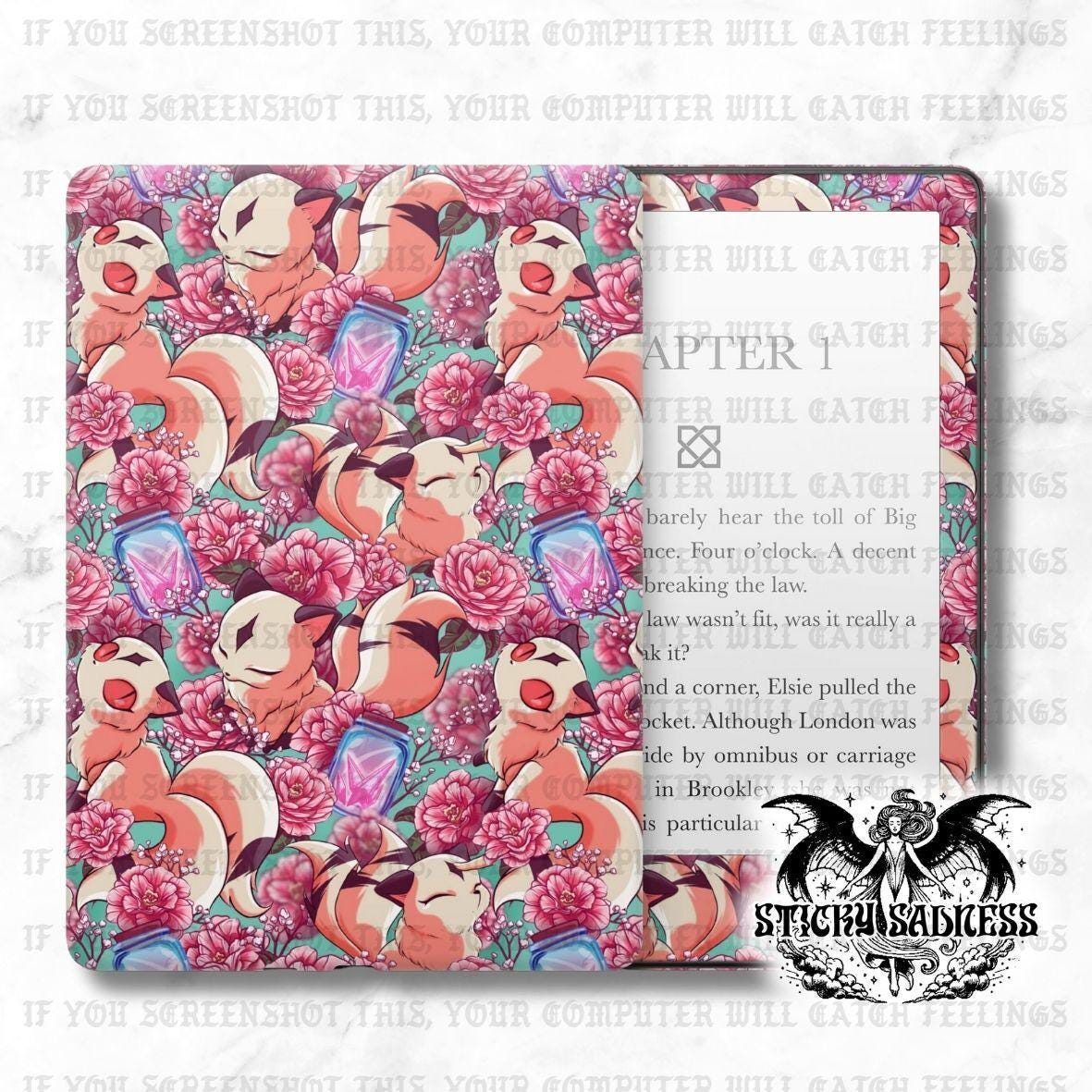 The image is a vibrant and colorful collage featuring a repeating pattern of pink and green flowers, along with various other elements such as leaves, gemstones, and crystals. The collage appears to be a creative and visually appealing composition, with the use of different colors and textures adding depth and interest to the overall design.