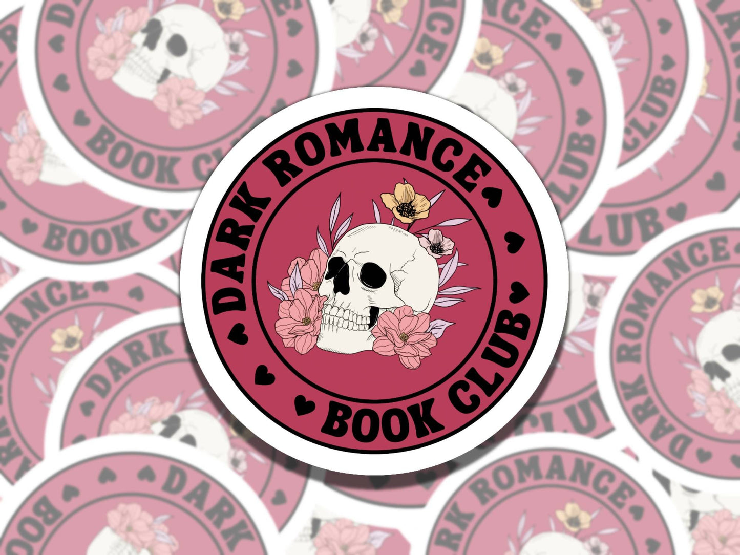 Dark Romance Book Club Sticker, Reading Vinyl Sticker, Smutty Waterproof eReader, Kindle, Cute Red Sticker, Gift for Bookworm, Bookish Gift