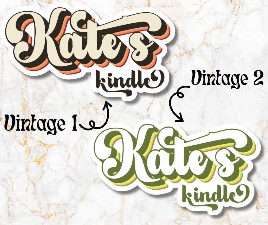 Custom Vintage Kindle Name Sticker, Reading Vinyl Sticker, BookTok Waterproof eReader, Kindle, Cute Funny Gift for Bookworm, Bookish Gift