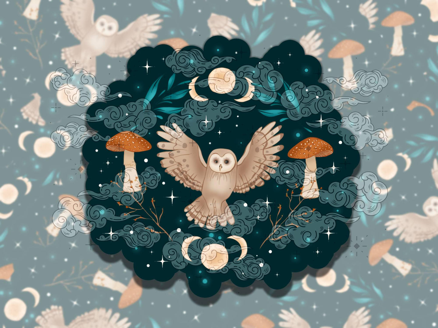 Familiar Flight Cute Witchy Waterproof Vinyl Sticker, Gift for Girl Friend, Funny Sticker for Kindle Laptop Water Bottle Journal