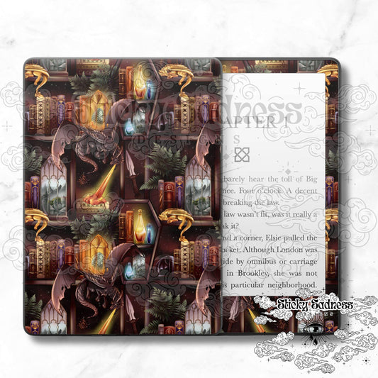 Bookish Blood Dragon Decal Insert Skin, Cute Fantasy Vinyl Wrap for Kindle Kobo iPad Boox Fire, Gift for Book Lover, BookTok Accessories