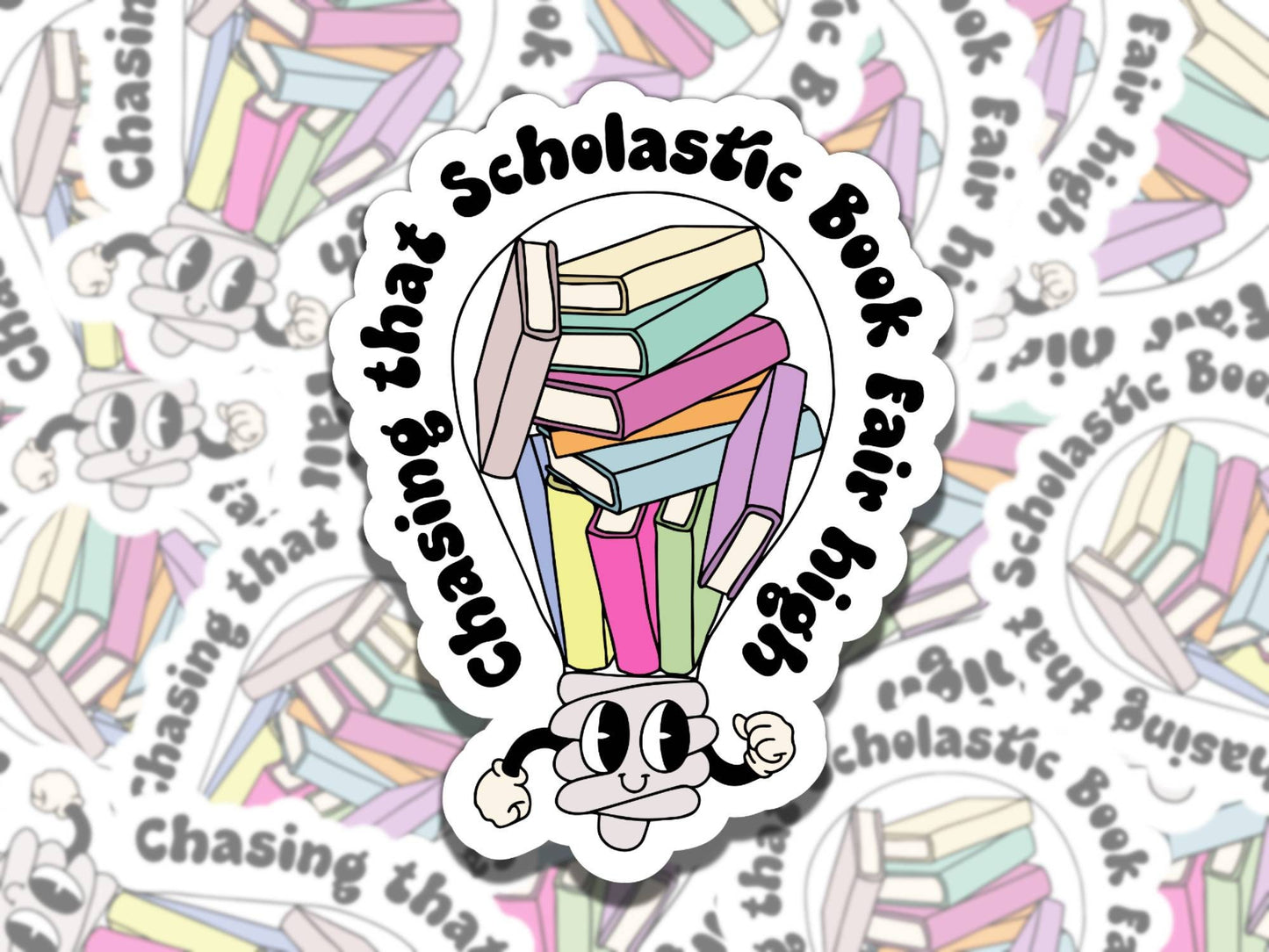 Scholastic Book Fair High Sticker, Reading Vinyl Sticker, BookTok Waterproof eReader, Kindle, Cute Funny Gift for Bookworm, Bookish Gift