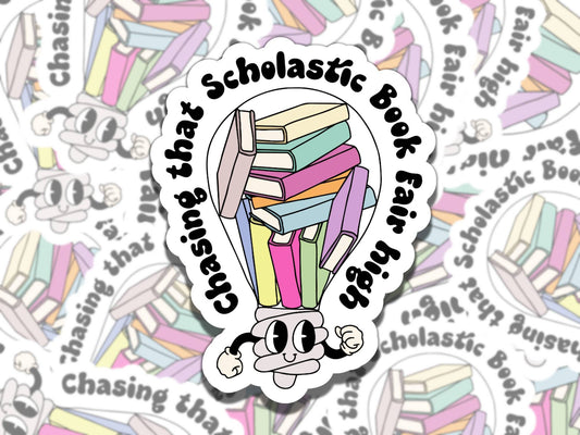 Scholastic Book Fair High Sticker, Reading Vinyl Sticker, BookTok Waterproof eReader, Kindle, Cute Funny Gift for Bookworm, Bookish Gift
