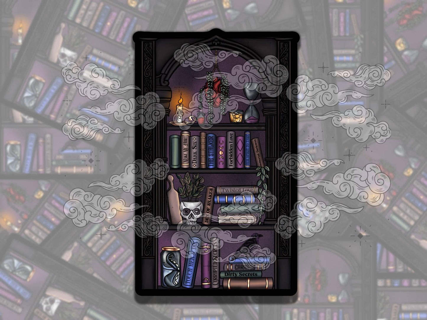Dark Romance Library Bookish Sticker, Reading Vinyl Sticker, Smutty Waterproof eReader, Kindle, Cute Funny Gift for Bookworm, Bookish Gift