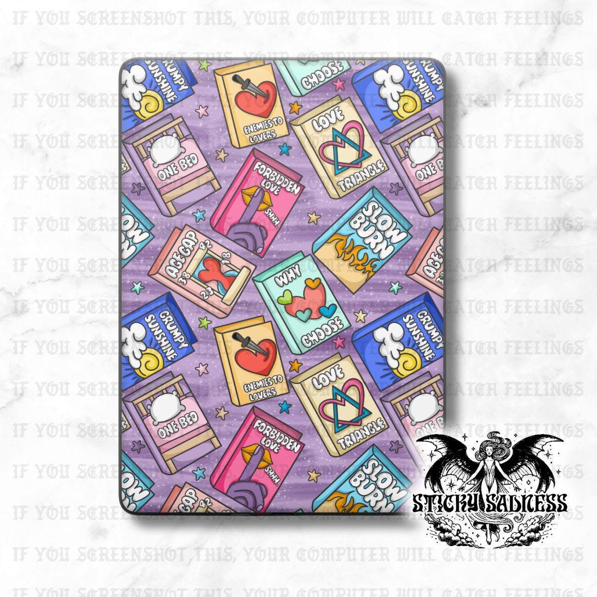 Dark Bookish Tropes Cards Decal Insert Skin, Aesthetic Vinyl Wrap for Kindle Kobo iPad Boox Fire, Gift for Book Lover, BookTok Accessories