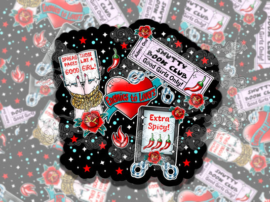 Smutty Book Trope Cute Bookish Sticker, Reading Vinyl Sticker, Smutty Waterproof eReader, Kindle, Cute Funny Gift for Bookworm, Bookish Gift