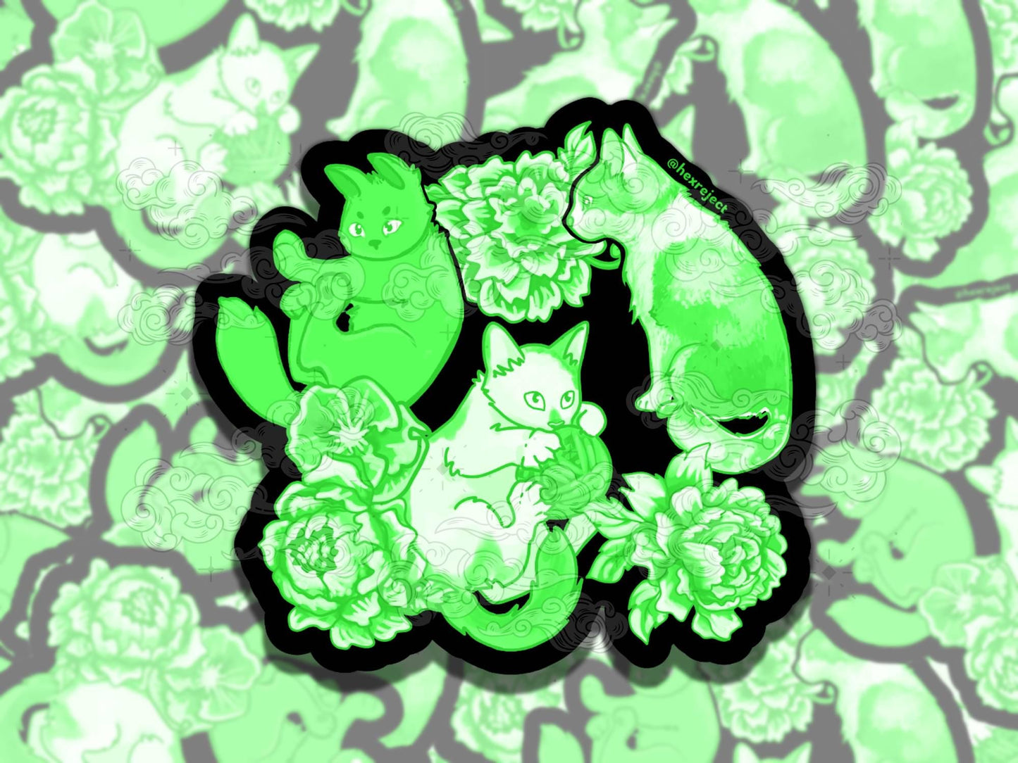 Kitty Porcelain Cute Witchy Waterproof Vinyl Sticker, Gift for Girl Friend, Funny Sticker for Kindle Laptop Water Bottle Journal