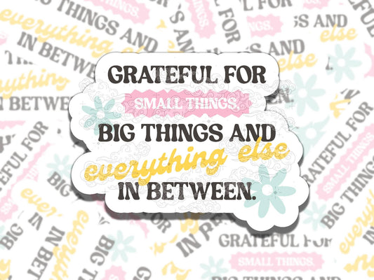 Grateful for Cute Mental Health Sticker, Affirmation Sticker, Gift for Friend,  Sticker for Kindle Laptop Water Bottle Journal