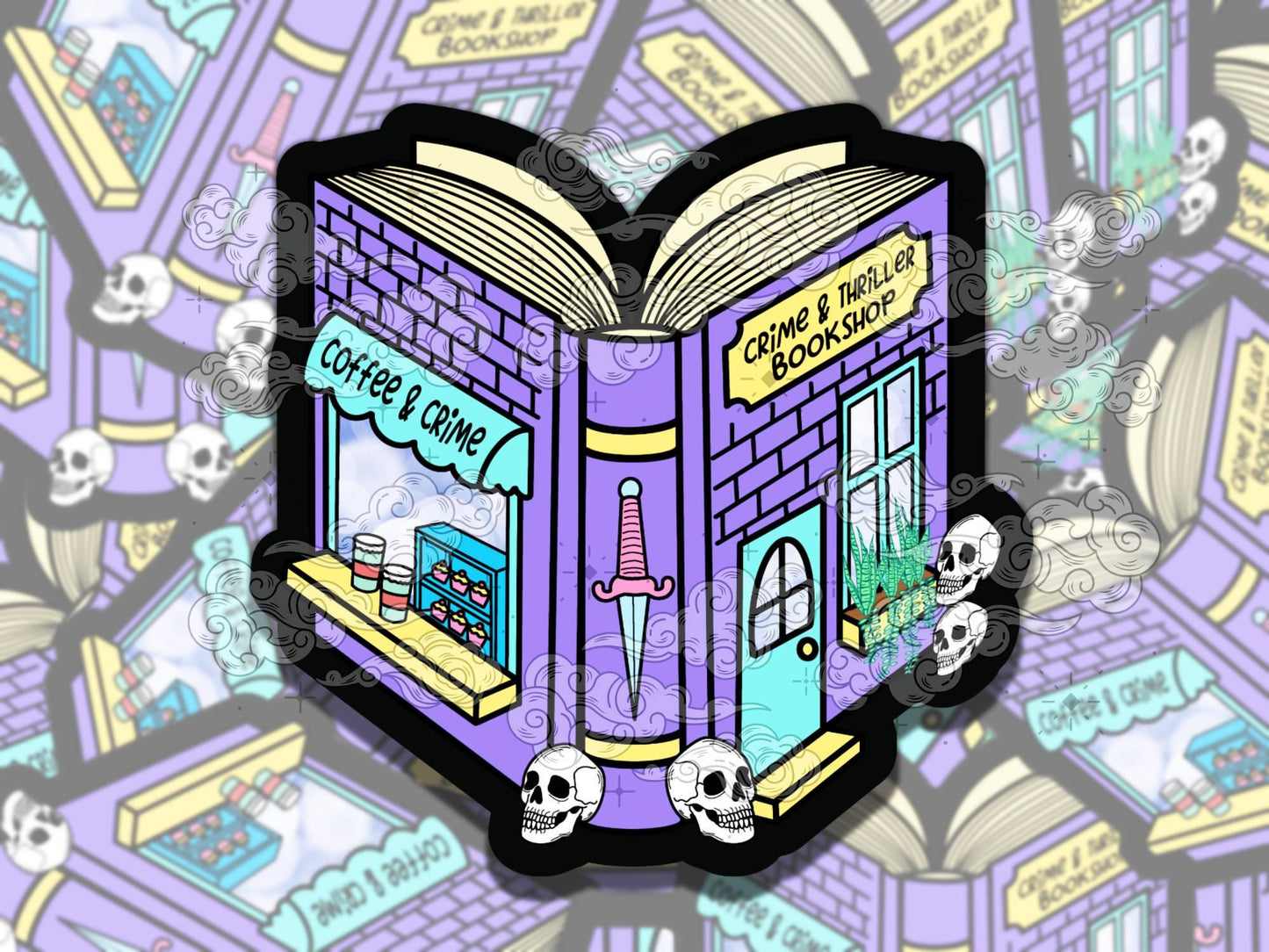 Crime & Thriller Bookshop Sticker, Reading Vinyl Sticker, Smutty Waterproof eReader, Kindle, Cute Funny Gift for Bookworm, Bookish Gift