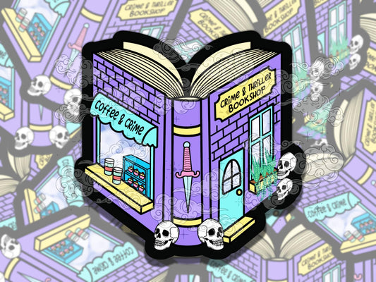 Crime & Thriller Bookshop Sticker, Reading Vinyl Sticker, Smutty Waterproof eReader, Kindle, Cute Funny Gift for Bookworm, Bookish Gift
