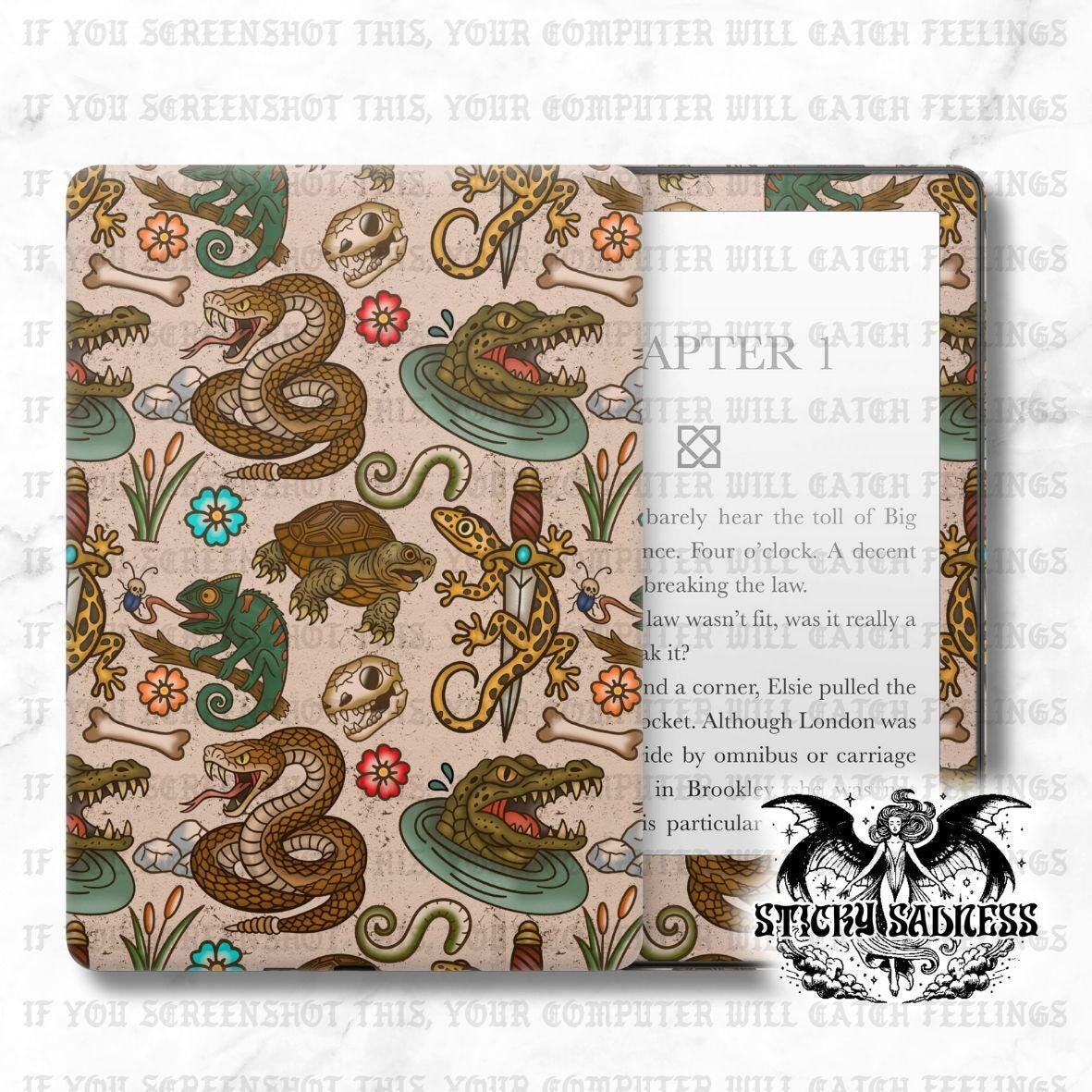 Tan Reptile Flash Tattoo eReader