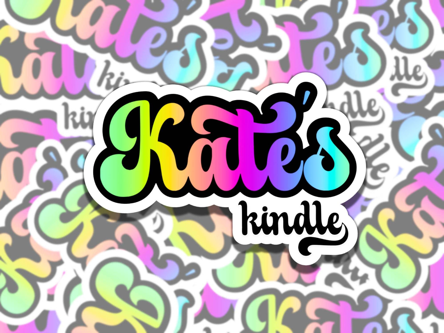 Custom Rainbow Kindle Name Sticker, Reading Vinyl Sticker, BookTok Waterproof eReader, Kindle, Cute Funny Gift for Bookworm, Bookish Gift