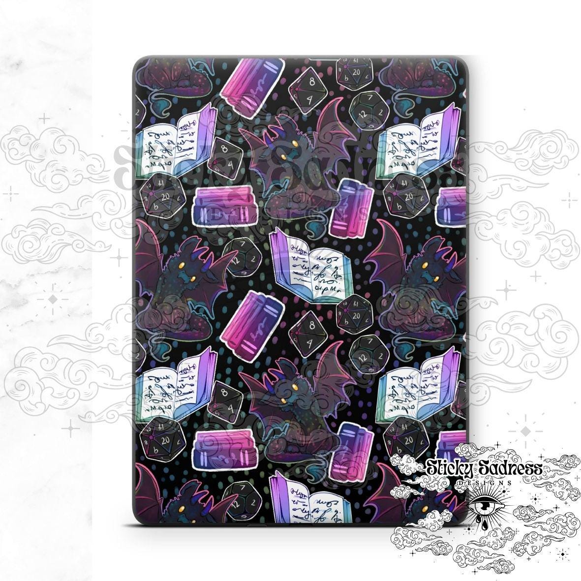 Iridescent Dragon Fantasy eReader Tablet Insert for Kindle Kobo iPad Boox Fire, eReader Insert, eReader Design, Bookish Gift for Booklover