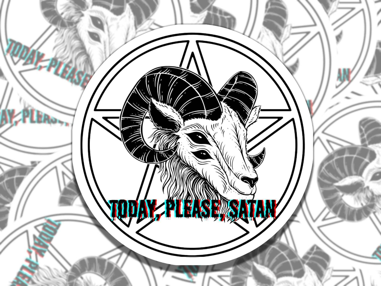 Today Please Satan Sticker, Funny Vinyl Sticker, Gift for Friend, Decorative Funny Sticker for Kindle Laptop Water Bottle Journal