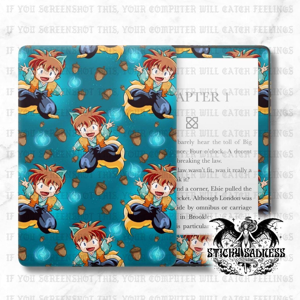 The image is a collage of multiple images featuring cartoon-style characters, including a young boy with spiky hair and a blue outfit, as well as other colorful and whimsical elements. The collage is set against a blue background with various objects and symbols, such as acorns, flames, and a clock. The image does not contain any text, and the overall composition is visually engaging and playful.