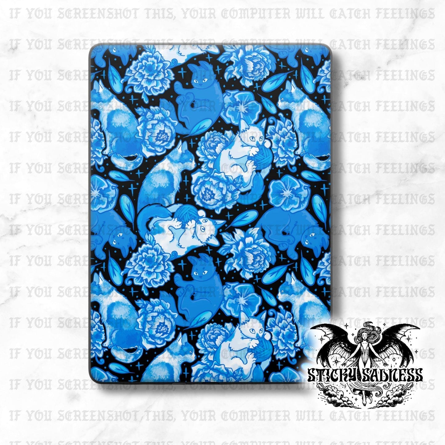 Dark Blue Cats Porcelain Alt