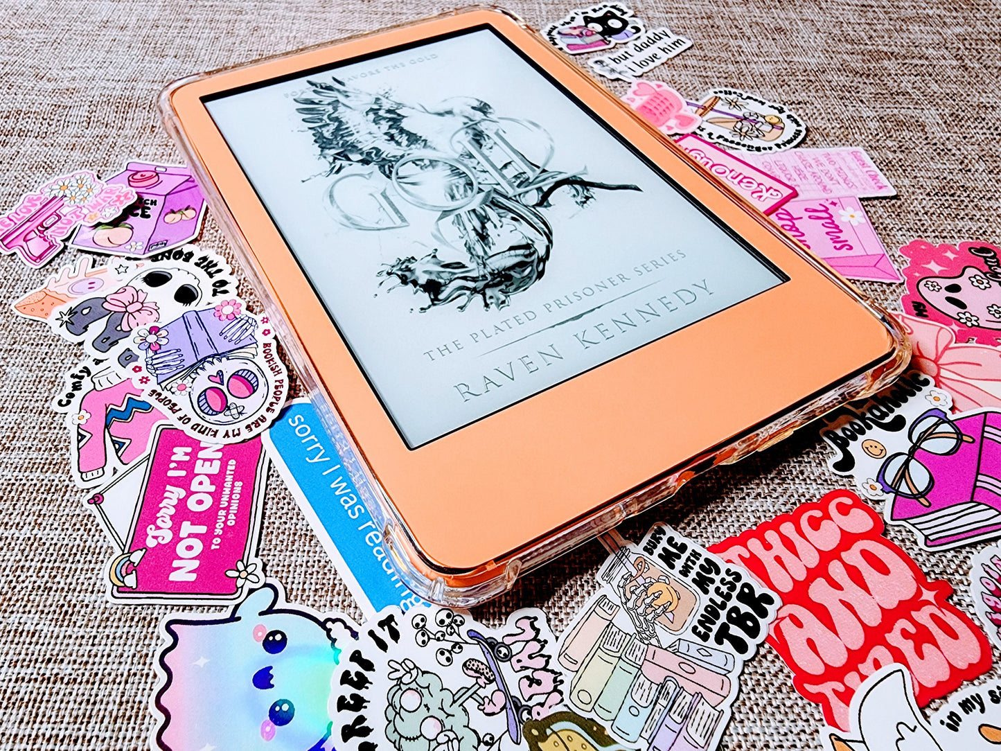 You Belong White Flowers Decal Insert Skin, Cute Fantasy Vinyl Wrap for Kindle Kobo iPad Boox Fire, Gift for Book Lover, BookTok Accessory